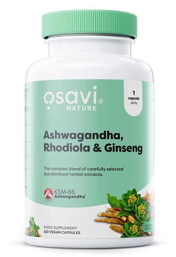 Ashwagandha + Rhodiola e Ginseng - 120 capsule vegane