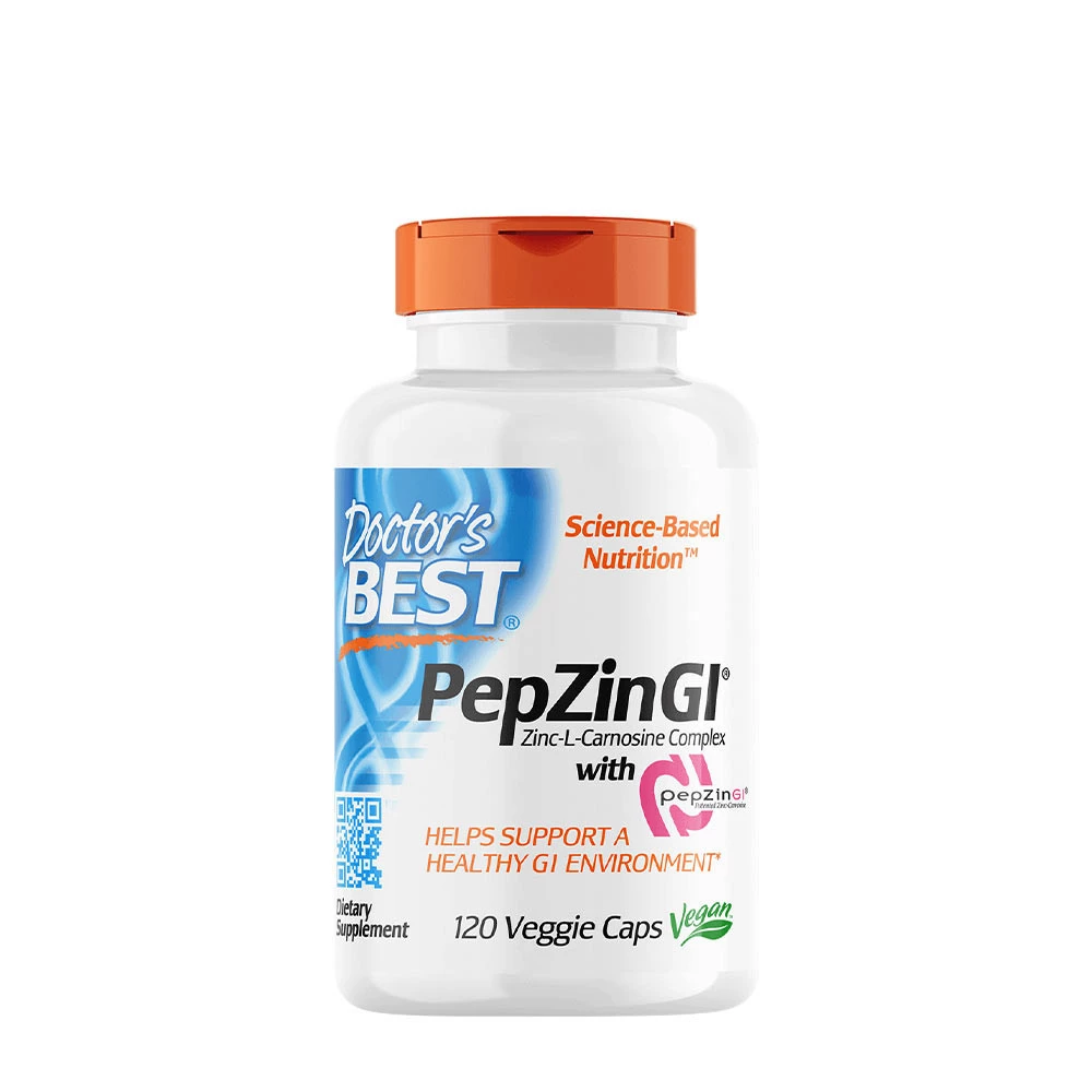 Doctor's Best PepZin GI – Benessere Gastrico con Zinco-L-Carnosina – 120 capsule vegetali
