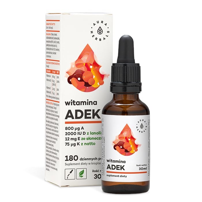Aura Herbals - Vitamine ADEK, A + D3 2000 UI + E + K2 (30 ml)