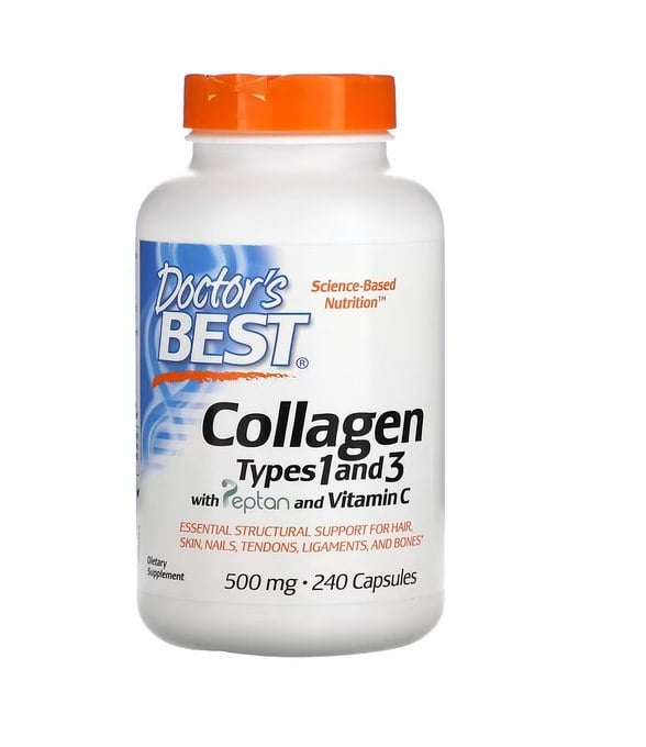 Collagene di tipo 1 e 3 con vitamina C, 500mg - 240 caps