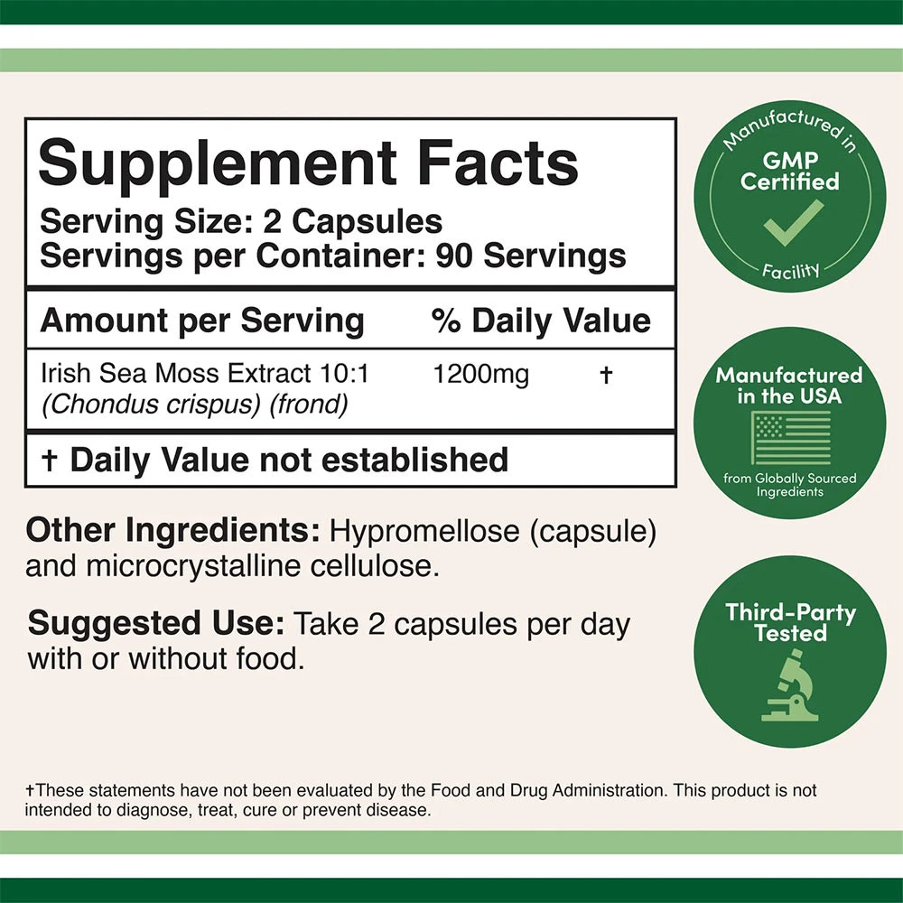 Double Wood Supplements - Muschio di Mare Irlandese (180 Capsule) - immagine 2