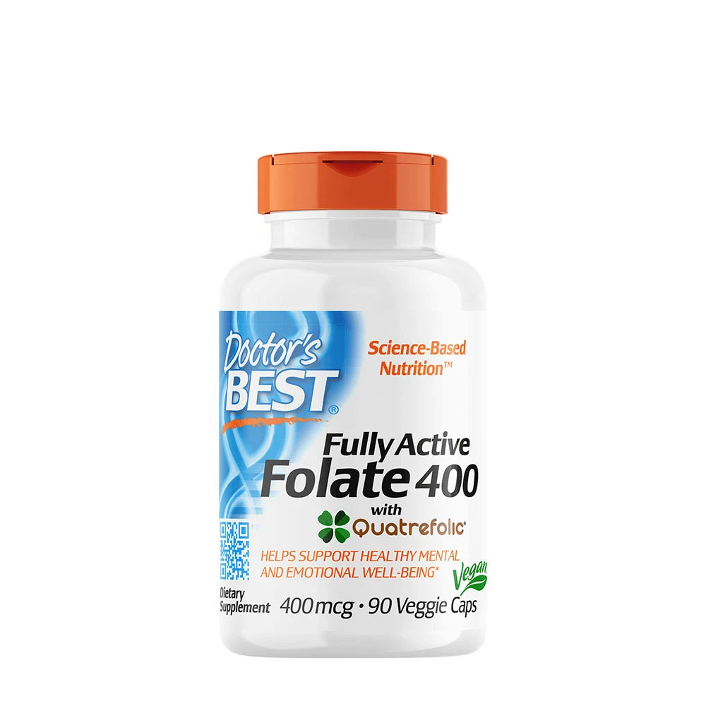 Fully Active Folate 400 with Quatrefolic, 400mcg - 90 vcaps