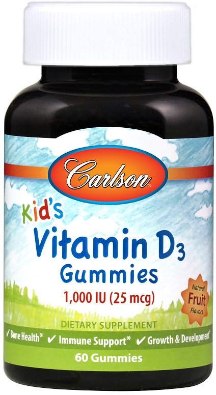 Vitamina D3 Gummies per bambini, 1000 IU frutta naturale - 60 gummies