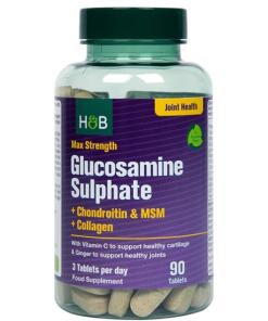 Max Strength Glucosamine Sulphate + Chondroitin & MSM + Collagen - 90 tablets