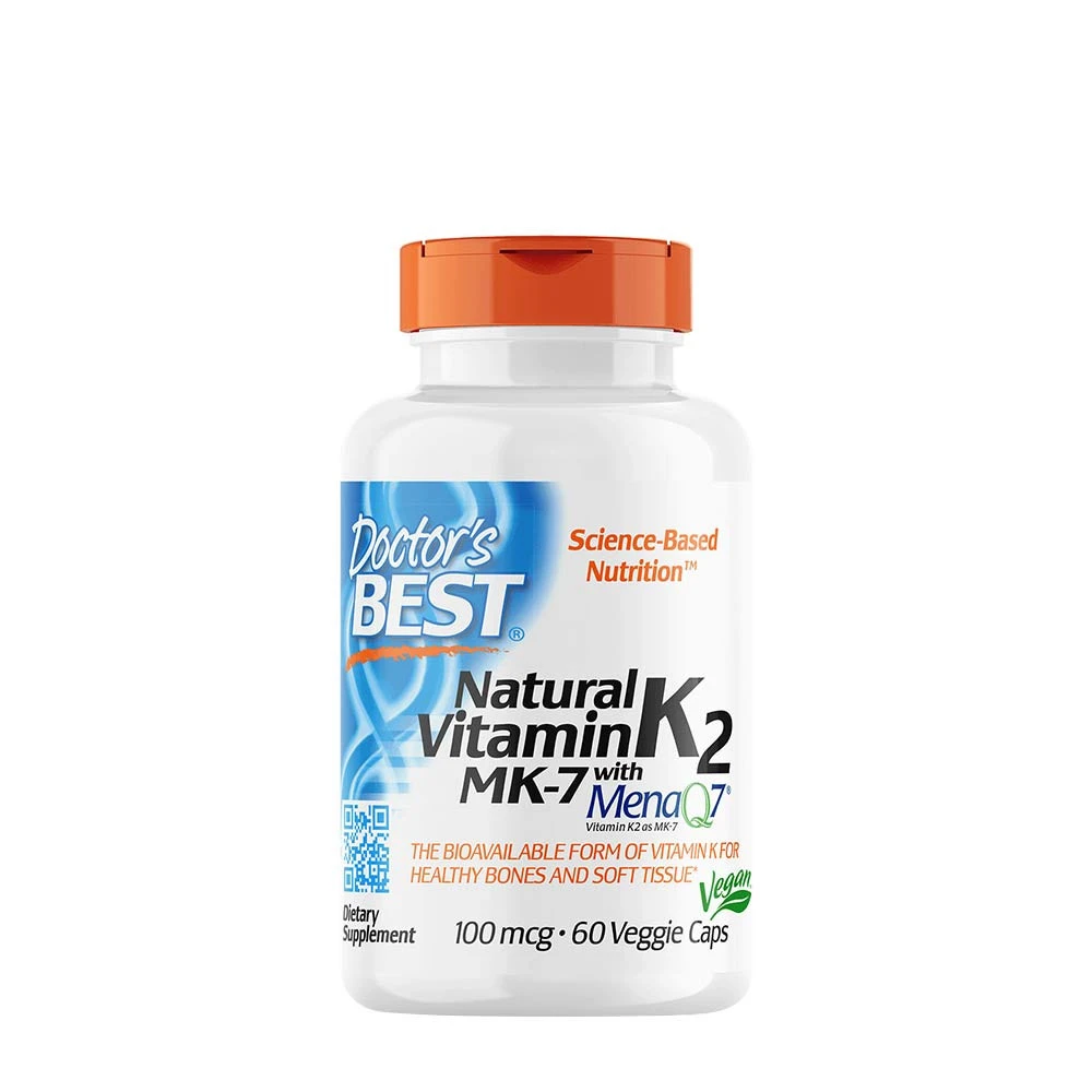 Vitamina naturale K2 MK7 con MenaQ7, 100mcg - 60 vcaps