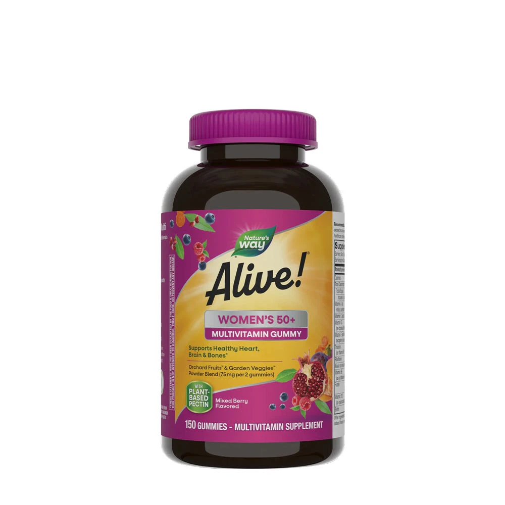 Nature's Way - Alive!® Multivitaminico in Gommose per Donne Over 50 (150 Gommose, Frutti di Bosco)