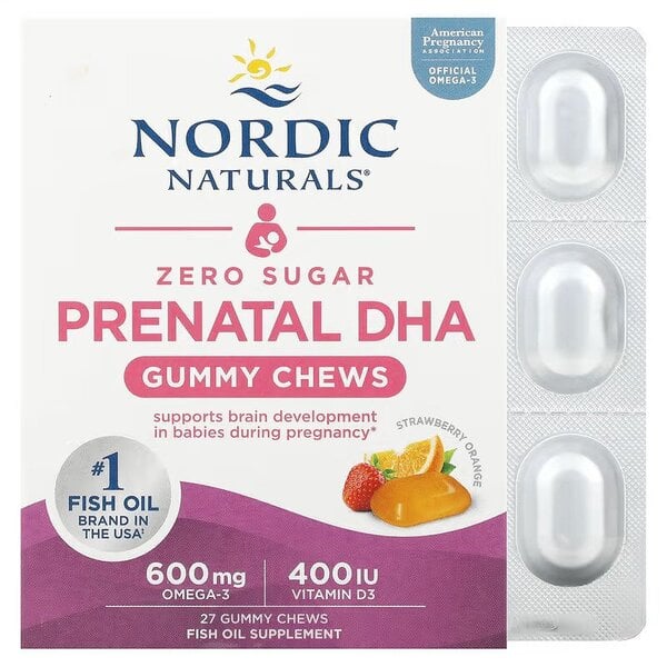 Prenatal DHA Gummy Chews, Fragola Arancia - 27 gomme
