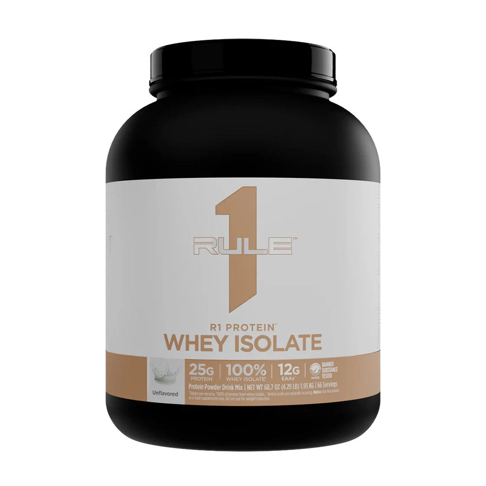 Rule1 - R1 Proteina di Siero di Latte Isolata Naturalmente Aromatizzata (4 lbs, Senza Aromi Aggiunti)