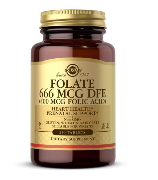 Solgar - Folato 666 mcg DFE (400 mcg di acido folico) (250 compresse)