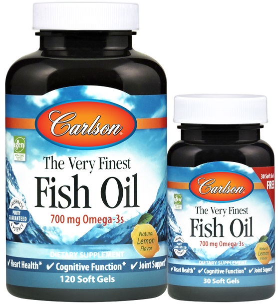 The Very Finest Fish Oil - 700mg Omega-3s, Natural Orange - 120 + 30 softgels